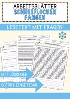 Vorschau - Arbeitsblätter - Schneeflocken fangen Arbeitsblätter mit Fragen + Lösungen Deutsch DaZ AB - Deckblatt