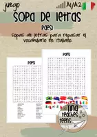 Vista previa - Juegos / Gamificación - Sopa de Letras "paesi" | italiano - Portada