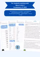 Vorschau - Arbeitsblätter - Arbeitsblätter zu More 3 Unit 3 Vocabulary - Deckblatt