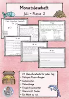 Vorschau - Arbeitsblätter - Monatsleseheft - Juli - Klasse 2 - Deckblatt