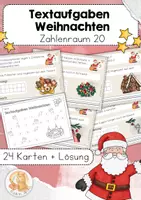 Vorschau - Stationenlernen - Textaufgaben zu Weihnachten - ZR 20 - ( 2. Klasse / Sachaufgaben / Freiarbeit) - Deckblatt
