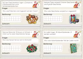 Vorschau - Stationenlernen - Textaufgaben zu Weihnachten - ZR 20 - ( 2. Klasse / Sachaufgaben / Freiarbeit) - Seite 2
