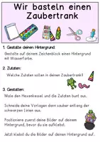 Vorschau - Stundenentwürfe - Halloween Basteln im Kunstunterricht mit Schreibaufgabe Rezept - Seite 2