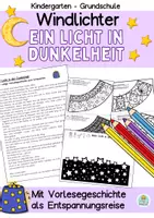 Vorschau - Mal- und Bastelvorlagen - Windlicht basteln mit Entspannungsreise – Sankt Martin - Deckblatt