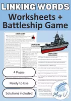 Vorschau - Arbeitsblätter - Linking Words Worksheets and Battleship (Schiffe versenken) - Deckblatt