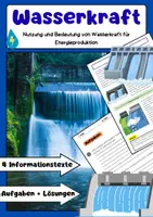 Vorschau - Arbeitsblätter - Wasserkraft: erneuerbare Energien, Pumpspeicher & Stromversorgung - Deckblatt