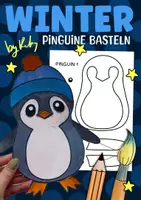 Vorschau - Mal- und Bastelvorlagen - Pinguin Bastelvorlagen - Basteln im Winter - Deckblatt
