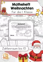 Vorschau - Arbeitsblätter - Mathe Weihnachten 1. Klasse – Rechnen, Zahlen, Plus & Minus bis 10 | Matheheft mit weihnachtlichen Aufgaben - Deckblatt