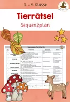 Vorschau - Stundenentwürfe - Tierbeschreibung Tierrätsel Sequenzplan - Deckblatt