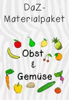 Vorschau - Arbeitsblätter - DaZ-Paket "Obst & Gemüse" - Lernwörter, Maldiktat, Rätsel (4-fach differenziert) - Deckblatt