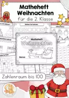 Vorschau - Arbeitsblätter - Mathe Weihnachten 2. Klasse – Rechnen bis 100 | Zahlenreihen, Nachbarzehner, Vorgänger & Nachfolger | Matheheft mit weihnachtlichen Aufgaben - Deckblatt