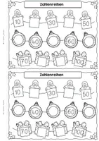 Vorschau - Arbeitsblätter - Mathe Weihnachten 2. Klasse – Rechnen bis 100 | Zahlenreihen, Nachbarzehner, Vorgänger & Nachfolger | Matheheft mit weihnachtlichen Aufgaben - Seite 2