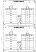 Vorschau - Arbeitsblätter - Mathe Weihnachten 2. Klasse – Rechnen bis 100 | Zahlenreihen, Nachbarzehner, Vorgänger & Nachfolger | Matheheft mit weihnachtlichen Aufgaben - Seite 3