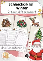 Vorschau - Arbeitsblätter - Schleichdiktat Weihnachten | Deutsch Grundschule | Differenziert | Lesetraining | Abschreiben - Deckblatt