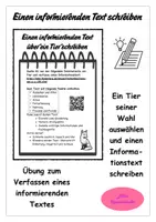 Vorschau - Stundenentwürfe - Übung: Informationstext/ informierender Text zu einem Tier - Deckblatt