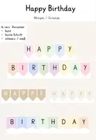 Vorschau - Poster - Happy Birthday Wimpelkette / Girlande, Geburtstag - Deckblatt