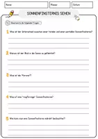 Vorschau - Arbeitsblätter - Sonnenfinsternis sehen Arbeitsblätter mit Fragen + Lösungen Deutsch DaZ AB - Seite 3