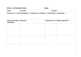 Vorschau - Arbeitsblätter - Förderplan – Vorlage zum handschriftlichen Ausfüllen - Seite 3