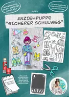 Vorschau - Stationenlernen - Ausmalbild Bastelvorlage Anziehpuppe "Sicherer Schulweg" / Verkehrserziehung - Deckblatt