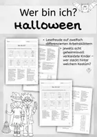 Vorschau - Arbeitsblätter - Leserätsel - Wer bin ich? - Zweifach differenzierter Rätselspaß - Halloween - Deckblatt