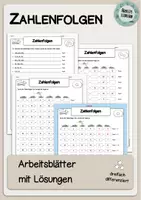 Vorschau - Arbeitsblätter - Zahlenfolgen - Arbeitsblätter (differenziert) mit Lösungen - Deckblatt