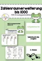 Vorschau - Bildkarten - Zahlenraum 1000: 999 Froschgeschwister Aufgabenkartei - Deckblatt