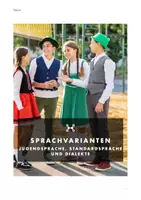 Vorschau - Arbeitsblätter - Sprachvarianten - Dialekte & Jugendsprache mit Jugendwort 2025 (Skript Angabe) - Deckblatt