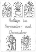 Vorschau - Mal- und Bastelvorlagen - AUSMALBILDER Heilige im November und Dezember (Kirchenfenster Stil) - Seite 3