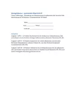 Vorschau - Klassenarbeiten - Klausur: Zellbiologie, Chlamydomonas, Einordnung in das Zellreich - Deckblatt