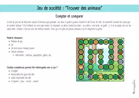 Aperçu - Jeux - Jeu de société : Compter et comparer (forêt) - Page 1
