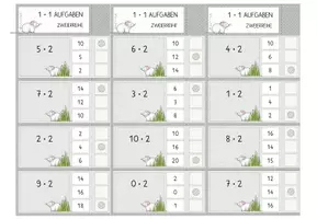 Vorschau - Stationenlernen - 28x4 Klammerkarten Einmaleins, Klammerkarten zu jeder 1x1 Reihe! + Gemischte Aufgaben, 2 verschiedene Versionen für differenzierten Einsatz, Einführung 1x1, von der Addition zur Multiplikation - Seite 3