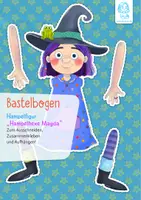Vorschau - Mal- und Bastelvorlagen - Bastelbogen: Hampelfigur "Hampelhexe Magda" - Deckblatt