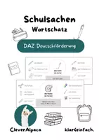 Vorschau - Arbeitsblätter - Schulsachen · Wortschatz | Deutschförderung A1 - Deckblatt