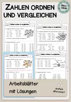 Vorschau - Arbeitsblätter - Große Zahlen – Ordnen & Vergleichen (differenziert) - Deckblatt