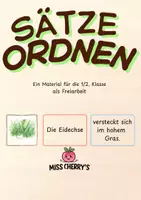 Vorschau - Stationenlernen - Sätze ordnen und verstehen - Klasse 1/2 - Deckblatt