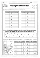 Vorschau - Arbeitsblätter - Vorgänger & Nachfolger – Zahlenräume bis 1 Mio (4-fach differenziert) - Seite 1