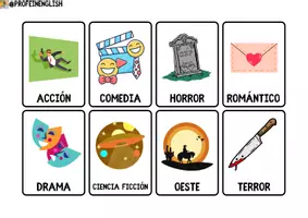 Vista previa - Tarjetas / Manipulativos - ¡Flashcards del Cine & Televisión! - página 1
