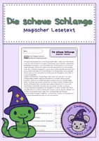 Vorschau - Arbeitsblätter - Die scheue Schlange - Magischer Lesetext - Deckblatt