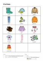 Vorschau - Spiele - Bingo Clothes/Kleidung - Wortschatz Englisch (Playway 3) - Seite 1