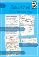Vorschau - Stundenentwürfe - Zahlenrätsel im Zahlenraum 100 - plus/minus - Deckblatt