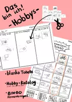 Vorschau - Arbeitsblätter - Das bin ich! Meine Hobbys - Bastelvorlage - Bilder - BINGO Spiel - Deckblatt