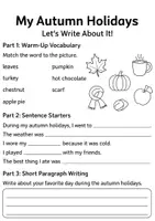 Vorschau - Arbeitsblätter - Autumn holidays worksheet - Deckblatt