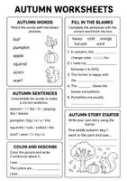 Vorschau - Arbeitsblätter - Autumn holidays worksheet - Seite 1