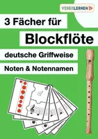 Vorschau - Mal- und Bastelvorlagen - Blockflöte Griffe deutsche Griffweise Noten Notennamen - Deckblatt