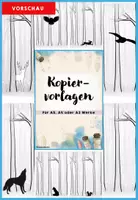 Vorschau - Mal- und Bastelvorlagen - Kunst für Herbst, Weihnachten, Winter | Tiere im Wald Wasserfarben Silhouetten Kunst Klasse 3, 4, 5, 6 | Ideal für Vertretungsstunden & fachfremden Kunstunterricht - Seite 2