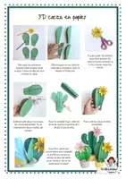Aperçu - Matériel pour travaux manuels / dessin - Cactus en papier 3D – activité de bricolage à imprimer - Page 1