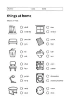 Vorschau - Arbeitsblätter - Things at Home Worksheet on 3 Levels: Vocabulary (English) - Seite 1
