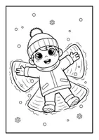 Vorschau - Mal- und Bastelvorlagen - Ausmalbilder "Winter" im modernen Cartoon-Stil - Seite 3