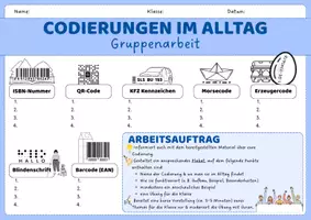 Vorschau - Arbeitsblätter - Codierungen im Alltag: Gruppenarbeit mit Arbeitsauftrag - Deckblatt