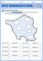 Vorschau - Stationenlernen - Codierungen im Alltag: KFZ-Kennzeichen (optional mit GA) - Seite 1